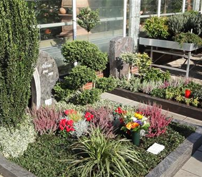 Doppelgrab - Grabbepflanzung im Herbst Doppelgrab - Grabbepflanzung im Herbst